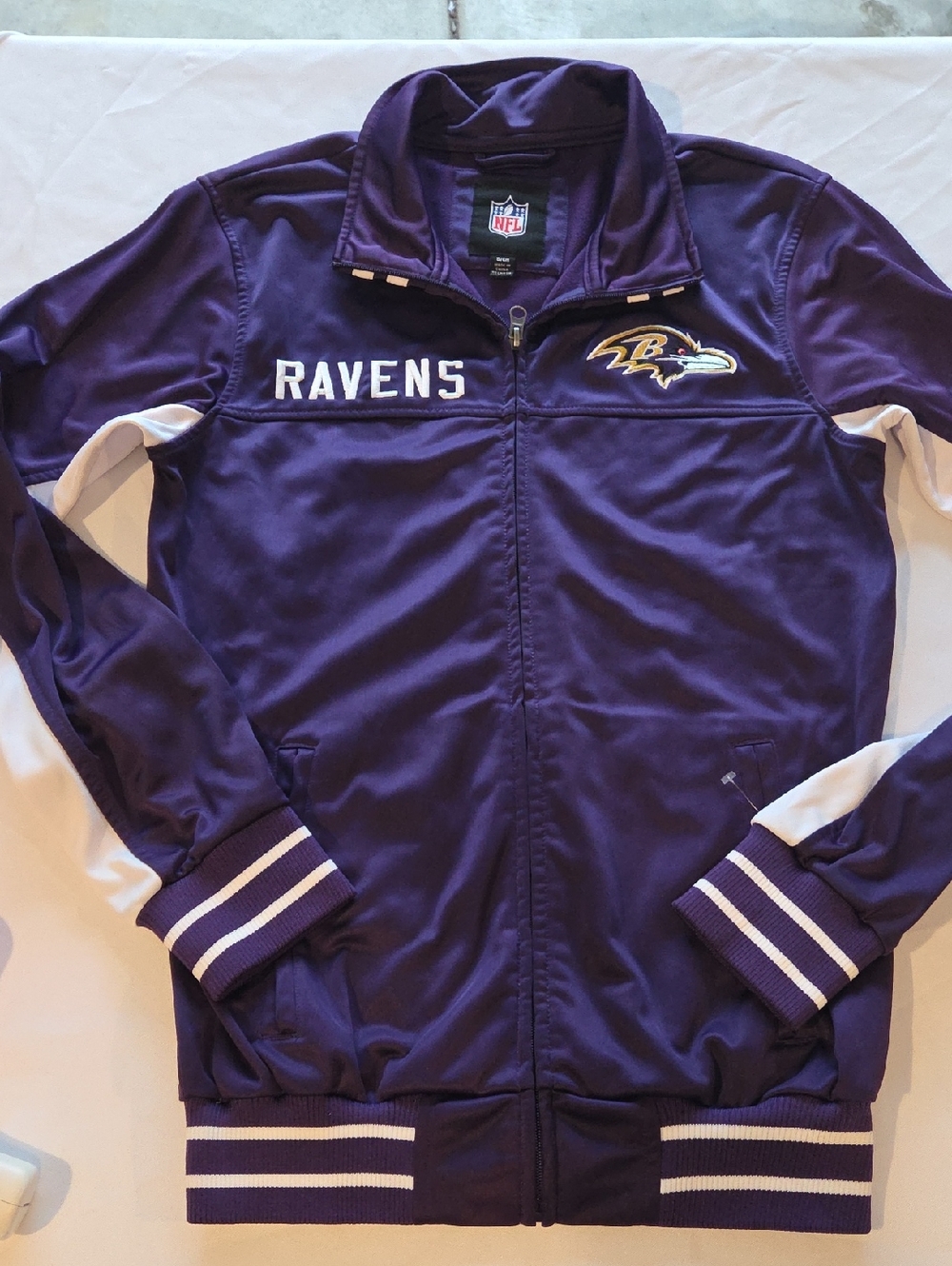 NFL Baltimore Ravens Purple and White Track Jacket